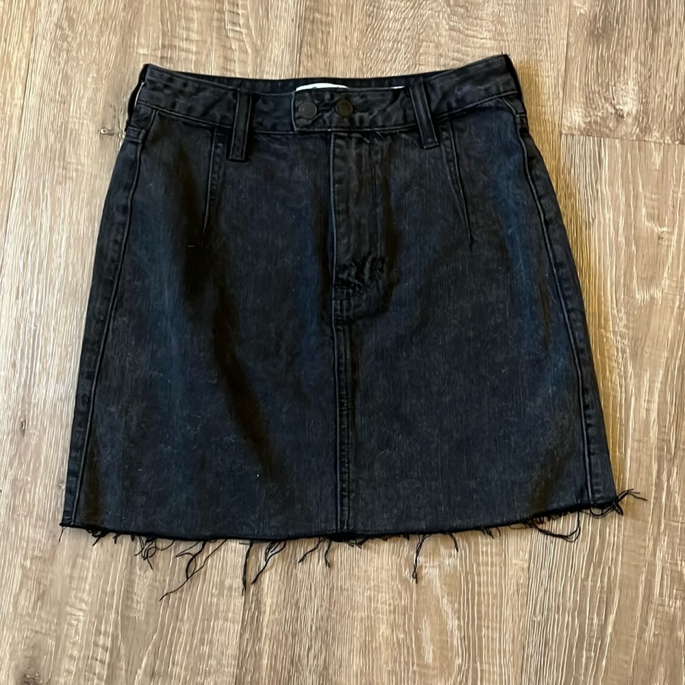 Hollister Ultra High Rise Black Denim Skirt